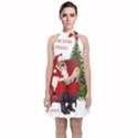 Karl Marx Santa  Velvet Halter Neckline Dress  View1