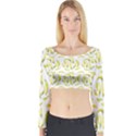 Chilli Pepers Pattern Motif Long Sleeve Crop Top View1