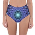 Accordant Electric Blue Fractal Flower Mandala Reversible High-Waist Bikini Bottoms View1