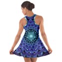 Accordant Electric Blue Fractal Flower Mandala Cotton Racerback Dress View2