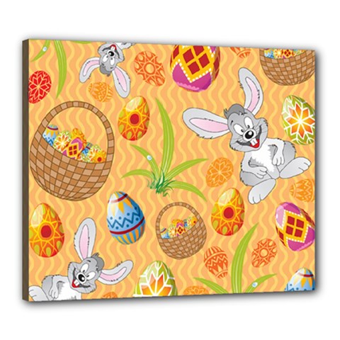 Easter Bunny And Egg Basket Canvas 24  X 20  by allthingseveryone