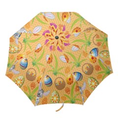 Easter Bunny And Egg Basket Folding Umbrellas by allthingseveryone