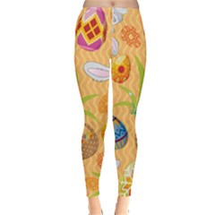 Easter Bunny And Egg Basket Leggings  by allthingseveryone