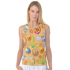 Easter Bunny And Egg Basket Women s Basketball Tank Top by allthingseveryone