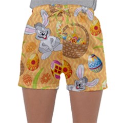 Easter Bunny And Egg Basket Sleepwear Shorts