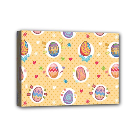 Fun Easter Eggs Mini Canvas 7  X 5  by allthingseveryone