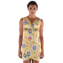 Fun Easter Eggs Wrap Front Bodycon Dress by allthingseveryone