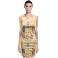 Fun Easter Eggs Sleeveless Velvet Midi Dress by allthingseveryone