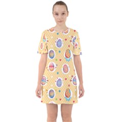 Fun Easter Eggs Sixties Short Sleeve Mini Dress