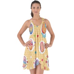 Fun Easter Eggs Show Some Back Chiffon Dress