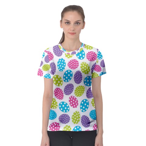 Polka Dot Easter Eggs Women s Sport Mesh Tee by allthingseveryone