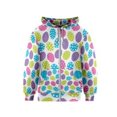 Polka Dot Easter Eggs Kids  Zipper Hoodie by allthingseveryone