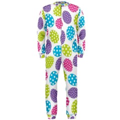 Polka Dot Easter Eggs Onepiece Jumpsuit (men)  by allthingseveryone