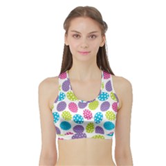 Polka Dot Easter Eggs Sports Bra With Border by allthingseveryone