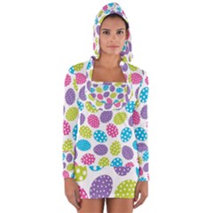 Polka Dot Easter Eggs Long Sleeve Hooded T-shirt by allthingseveryone