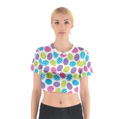 Polka Dot Easter Eggs Cotton Crop Top by allthingseveryone