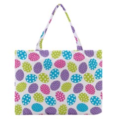 Polka Dot Easter Eggs Zipper Medium Tote Bag by allthingseveryone