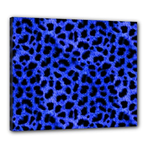 Blue Cheetah Print  Canvas 24  x 20 