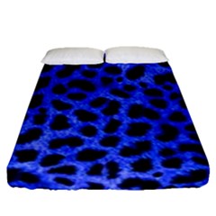 Blue Cheetah Print  Fitted Sheet (Queen Size)