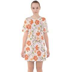 Honeysuckle Delight Sixties Short Sleeve Mini Dress