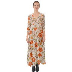 Honeysuckle Delight Button Up Boho Maxi Dress