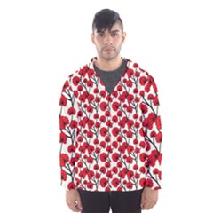 Red Flowers Hooded Wind Breaker (men) by allthingseveryone