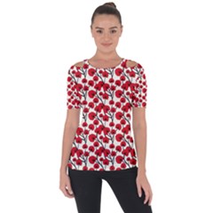 Red Flowers Short Sleeve Top