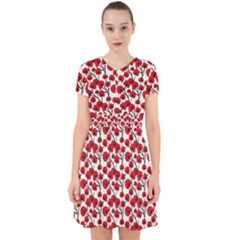 Red Flowers Adorable In Chiffon Dress