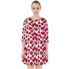 Red Flowers Smock Dress by allthingseveryone