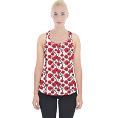 Red Flowers Piece Up Tank Top