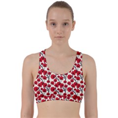 Red Flowers Back Weave Sports Bra by allthingseveryone