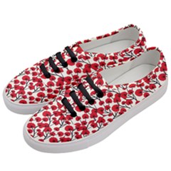 Red Flowers Women s Classic Low Top Sneakers