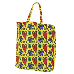 Spring Love Giant Grocery Zipper Tote