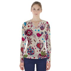 Spring Time Fun V-neck Long Sleeve Top