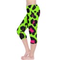 Neon Green Leopard Print Capri Leggings  View3