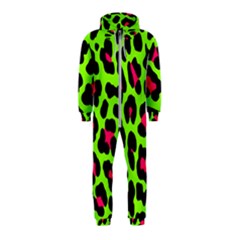 Neon Green Leopard Print Hooded Jumpsuit (Kids)