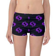 Purple Pisces On Black Background Reversible Boyleg Bikini Bottoms by allthingseveryone