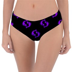 Purple Pisces On Black Background Reversible Classic Bikini Bottoms by allthingseveryone