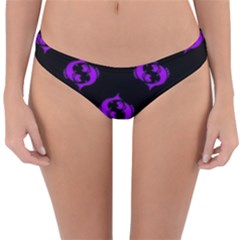 Purple Pisces On Black Background Reversible Hipster Bikini Bottoms by allthingseveryone