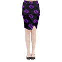 Purple Pisces On Black Background Midi Wrap Pencil Skirt View1