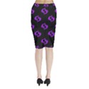 Purple Pisces On Black Background Midi Wrap Pencil Skirt View2