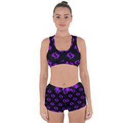 Purple Pisces On Black Background Racerback Boyleg Bikini Set