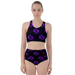 Purple Pisces On Black Background Racer Back Bikini Set by allthingseveryone