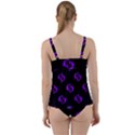 Purple Pisces On Black Background Twist Front Tankini Set View2