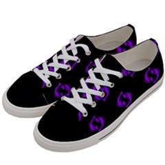 Purple Pisces On Black Background Women s Low Top Canvas Sneakers by allthingseveryone