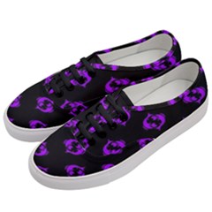 Purple Pisces On Black Background Women s Classic Low Top Sneakers by allthingseveryone