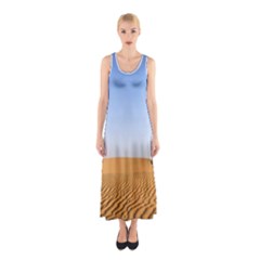 Desert Dunes With Blue Sky Sleeveless Maxi Dress by Ucco