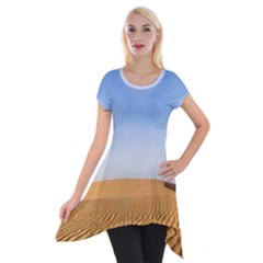 Desert Dunes With Blue Sky Short Sleeve Side Drop Tunic by Ucco