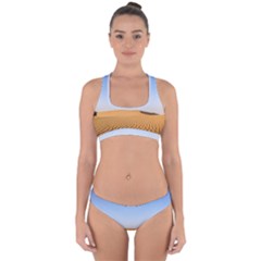 Desert Dunes With Blue Sky Cross Back Hipster Bikini Set