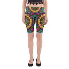 Bohemian Chic In Fantasy Style Yoga Cropped Leggings by pepitasart